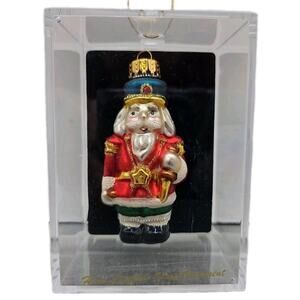 Vintage Old World Style Santa Ornament Handcrafted Glass in Case [121]